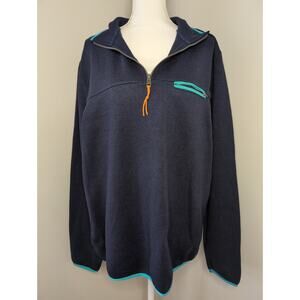 XXL Sperry dressy winter knit navy zip sweater pullover